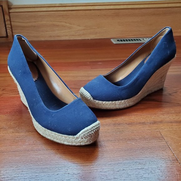 J. Crew Shoes - J. Crew Navy Seville Espadrille Wedges Size 9